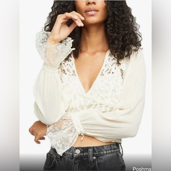 Free People Sorelle Lace Top in Tea - Picture 5 of 8